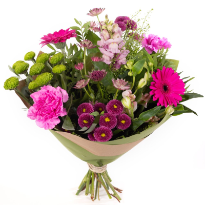 Pink Fusion - Bold, bright, and beautifully balanced — Pink Fusion is a lively celebration of colour. With its mix of vibrant pink and purple tones complemented by fresh greenery, this bouquet is perfect for marking special occasions or simply adding joy to everyday moments.
 Pink Fusion - Bold, bright, and beautifully balanced — Pink Fusion is a lively celebration of colour. With its mix of vibrant pink and purple tones complemented by fresh greenery, this bouquet is perfect for marking special occasions or simply adding joy to everyday moments.