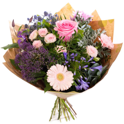 Lavender Kiss - Elegant and distinctive, Lavender Kiss captures the beauty of soft pink and lilac tones with a touch of cool sophistication. Blended with lush green foliage, this graceful bouquet brings calm elegance and quiet charm to any space — a perfect gift for any occasion.
 Lavender Kiss - Elegant and distinctive, Lavender Kiss captures the beauty of soft pink and lilac tones with a touch of cool sophistication. Blended with lush green foliage, this graceful bouquet brings calm elegance and quiet charm to any space — a perfect gift for any occasion.